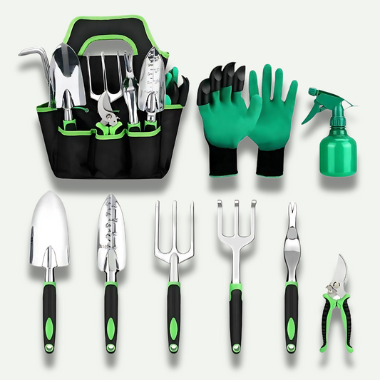 WurzelWeise – 9-teiliges Premium Gartenwerkzeug-Set | GrünGedacht